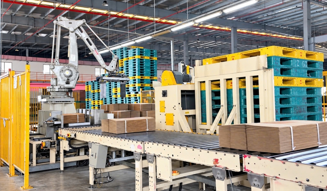 Sản xuất hiệu quả và tiết kiệm năng lượng ngành bao bì nhờ bobot xếp pallet