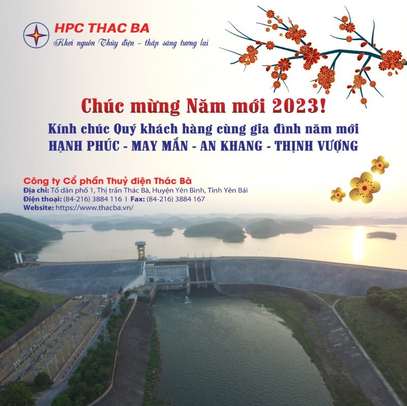 Công ty Cổ phần Thuỷ điện Thác Bà: Chúc mừng Năm mới 2023!