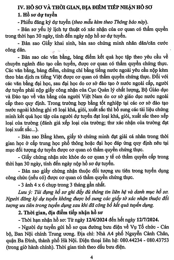 Ban Nội chính Trung ương bổ sung chỉ tiêu tuyển dụng từ nguồn sinh viên tốt nghiệp xuất sắc