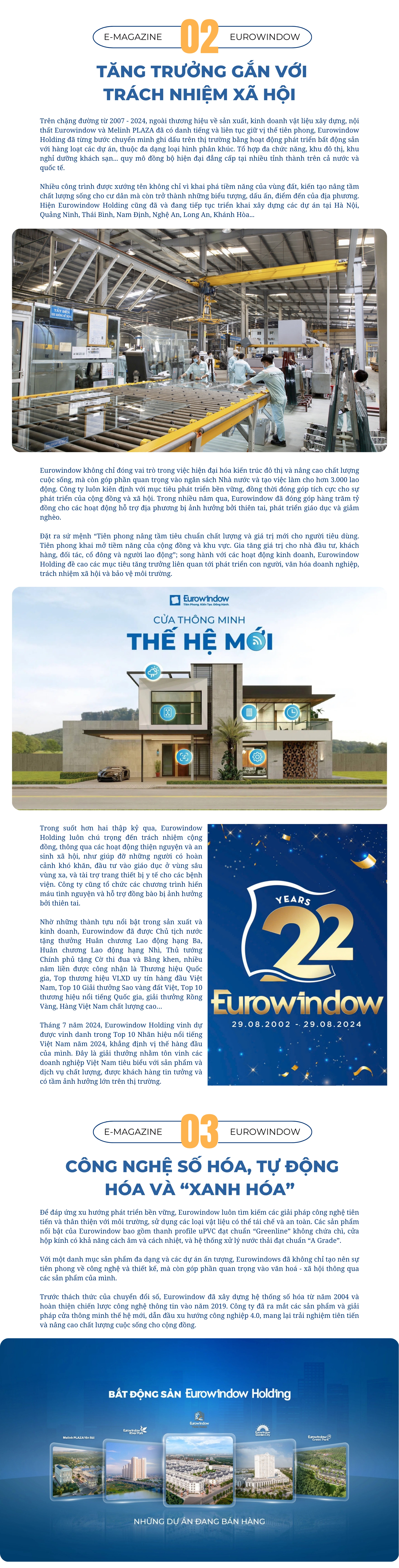 [E-magazine] 22 năm Eurowindow thổi luồng sinh khí mới vào ngành công nghiệp vật liệu xây dựng