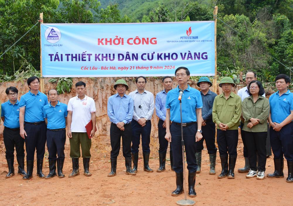 Khởi công tái thiết khu dân cư thôn Kho Vàng, xã Cốc Lầu, huyện Bắc Hà