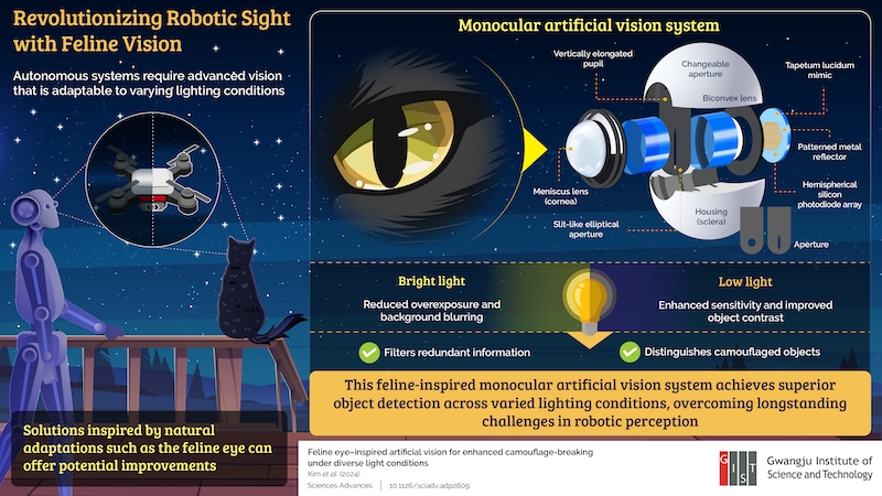 Hệ thống thị giác lấy cảm hứng từ mắt mèo cho robot tự động