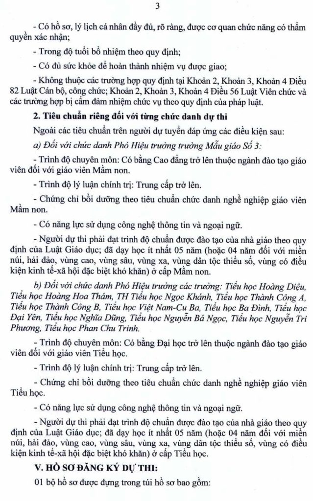 UBND quận Ba Đình, TP. Hà Nội tuyển dụng chức danh lãnh đạo, quản lý