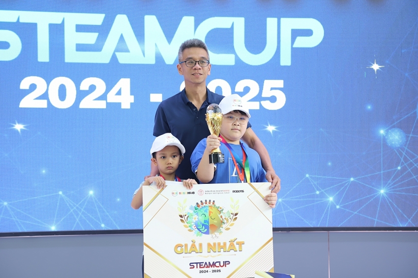 Chung kết STEAMCUP 2024 - 2025: Học sinh Hà Nội tranh tài mô phỏng cứu trợ thiên tai
