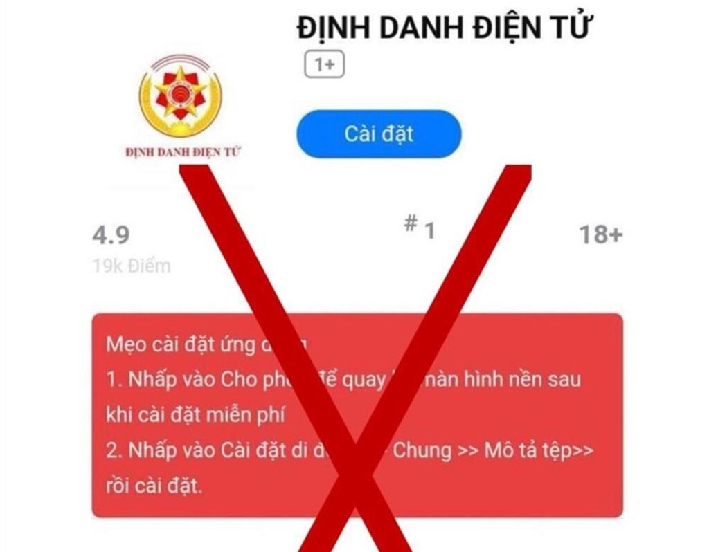 Cảnh báo thủ đoạn lừa đảo cài ứng dụng VNeID giả chứa mã độc