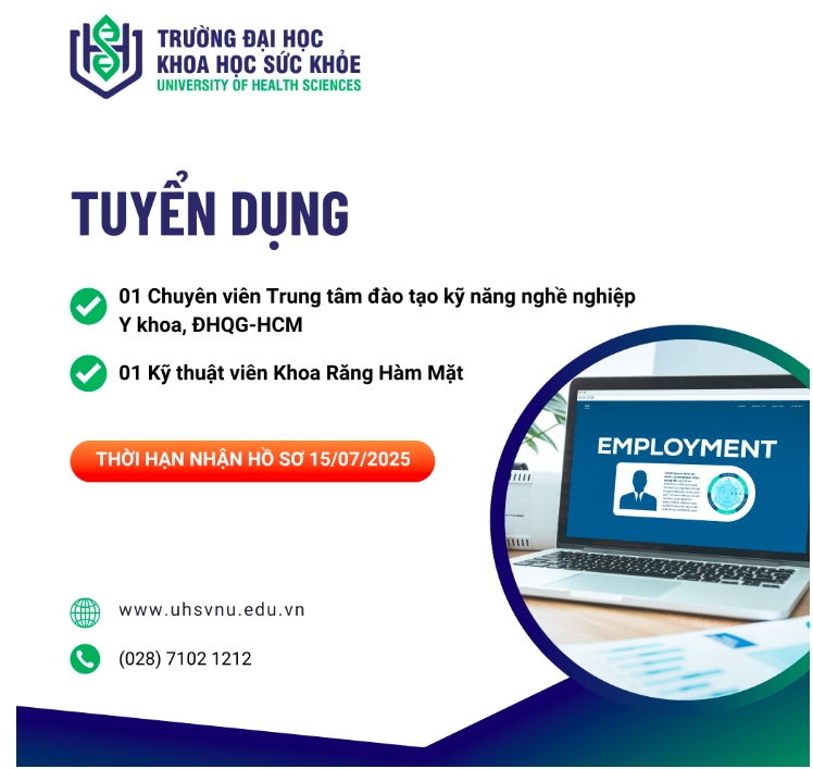 Trường Đại học Khoa học Sức khỏe, ĐHQGHCM tuyển dụng nhân sự