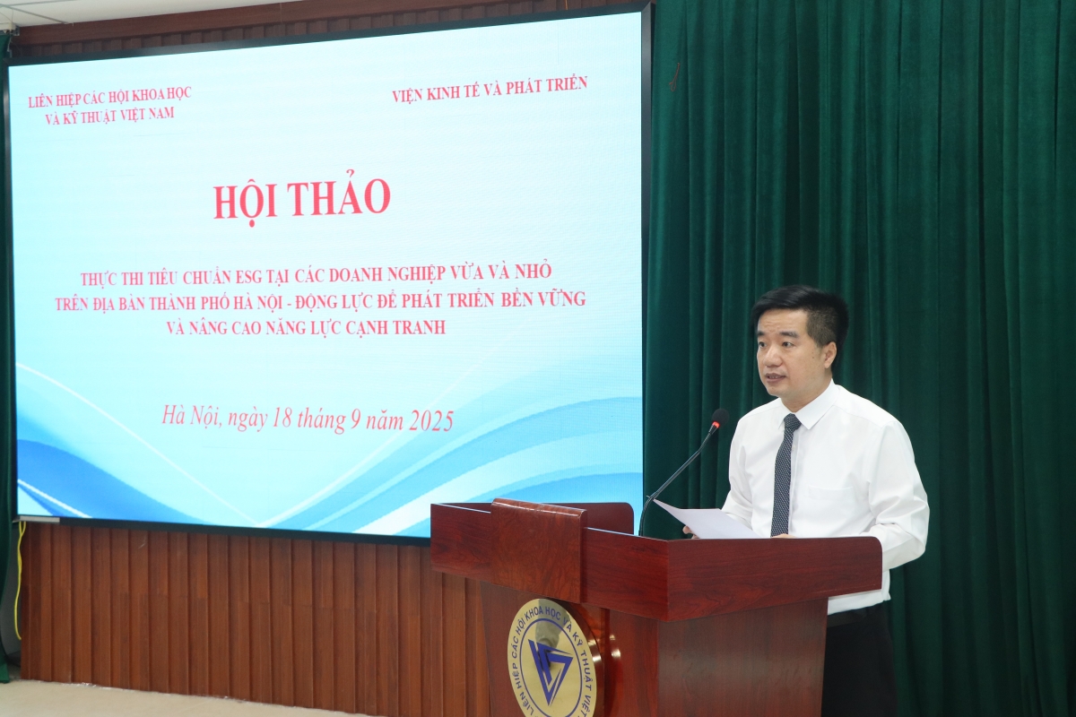 Ông Nguyễn Quyết Chiến phát biểu khai mạc hội thảo. ARmh: Hoàng Tùng