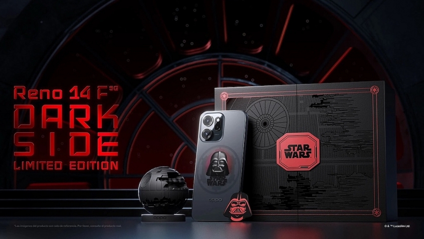 Oppo tung phiên bản Reno14 F Star Wars giới hạn với thiết kế Dark Side độc bản