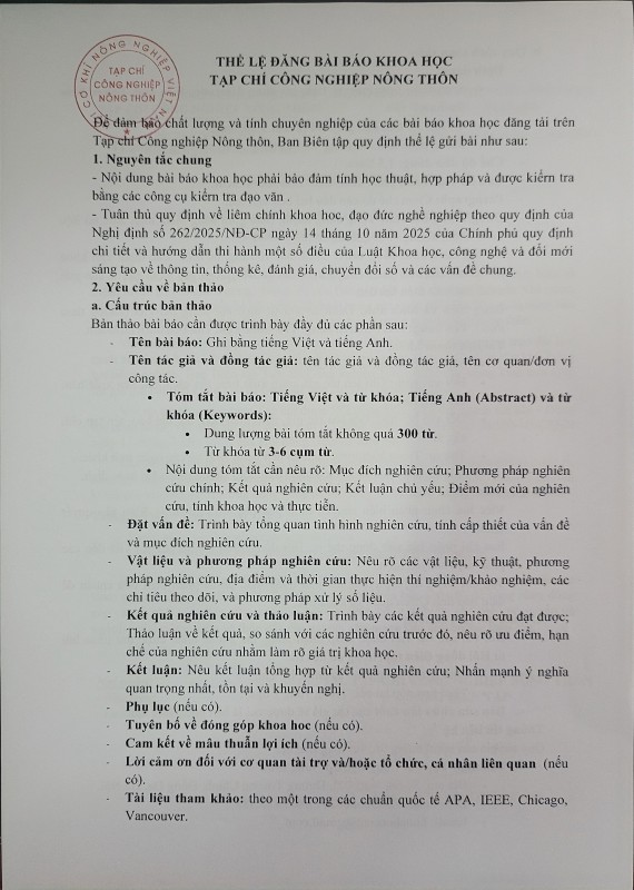 Kết nối tri thức – Nâng tầm nghiên cứu: Tạp chí Công nghiệp Nông thôn mở rộng diễn đàn học thuật cho cộng đồng khoa học trong nước và quốc tế