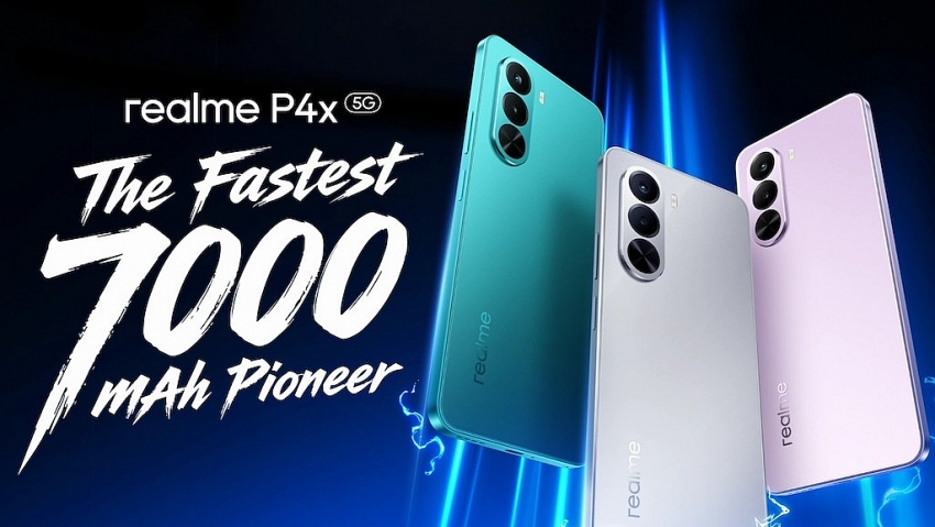 Realme ra mắt P4x: Màn hình 144Hz, chip Dimensity 7400 Ultra, pin 7.000mAh