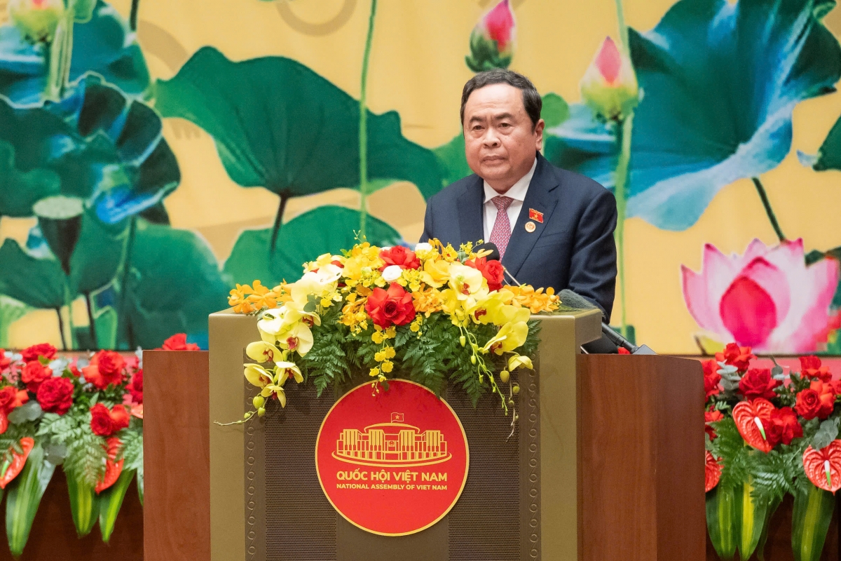 Chủ tịch Quốc hội Trần Thanh Mẫn nhấn mạnh: Trong bất cứ hoàn cảnh nào, Quốc hội luôn là nơi kết tinh trí tuệ, ý chí, khát vọng của cả dân tộc. Nguồn: quochoi.vn