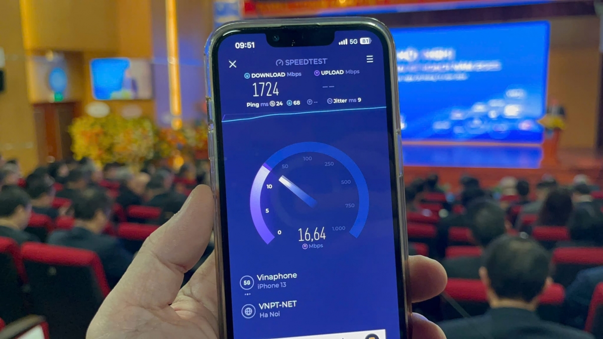Tốc độ mạng di động 5G Vinaphone.