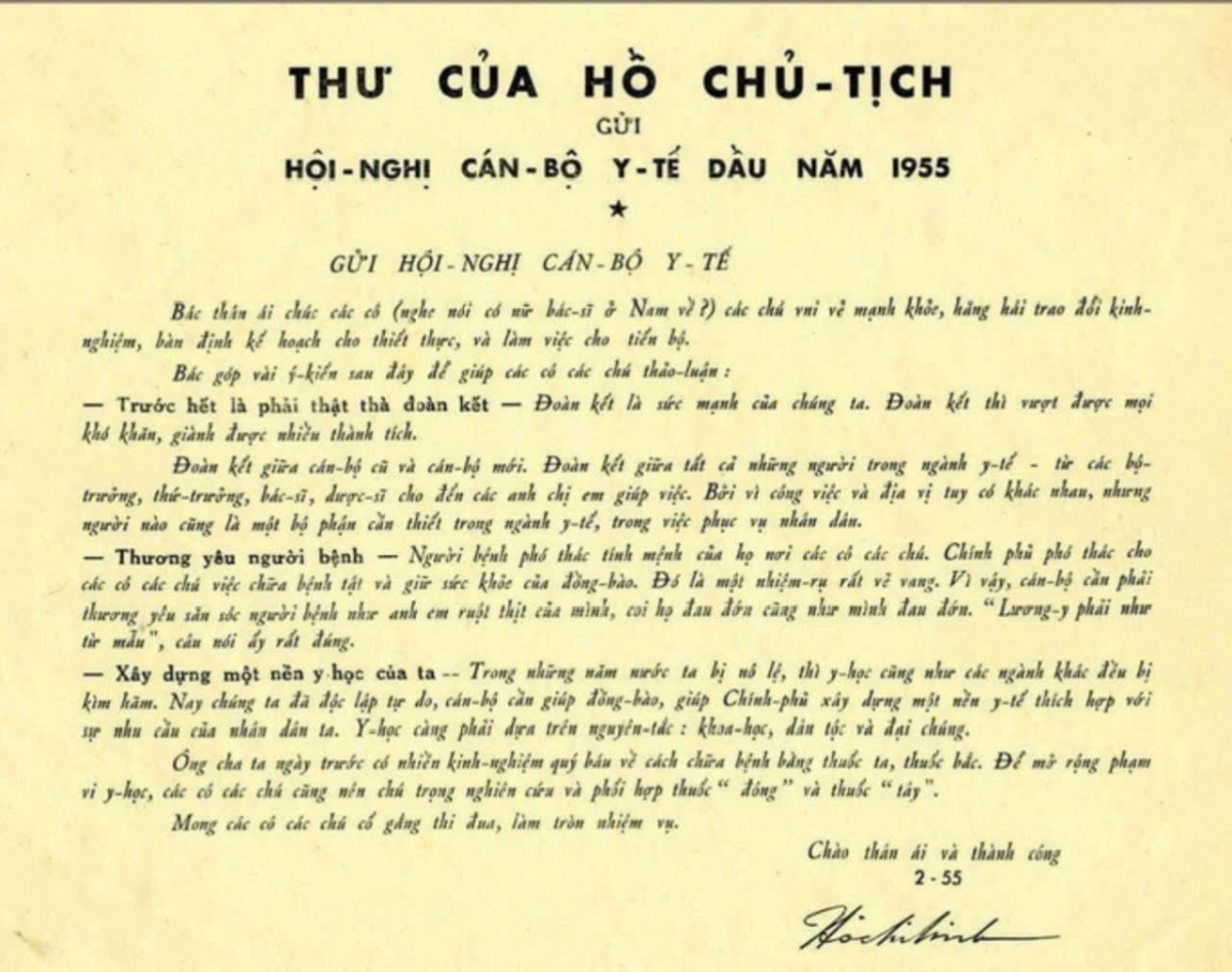 Khắc ghi lời Bác dặn ngành Y: Đoàn kết - Nhân ái - Xây dựng nền y học Việt Nam