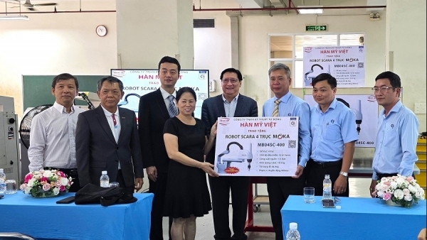 HAuA và doanh nghiệp tăng cường đào tạo robot cho sinh viên Cao đẳng Kỹ thuật Cao Thắng