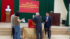 Cử tri phường Phan Đình Phùng (Thái Nguyên) nô nức tham gia ngày hội bầu cử