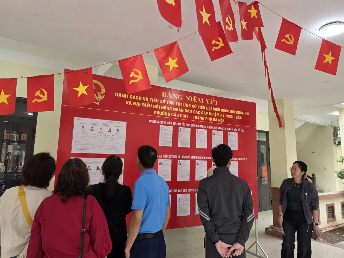 Cử tri Hà Nội thực hiện quyền công dân qua từng lá phiếu