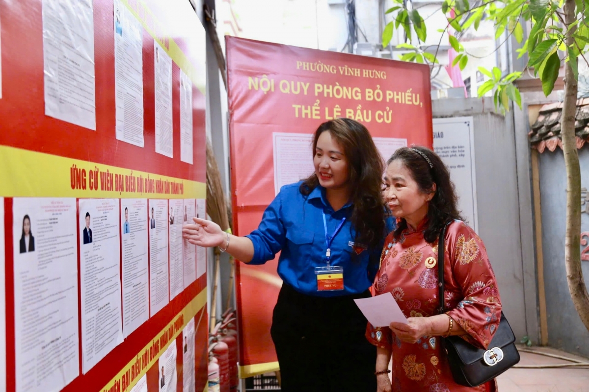 Cử tri Hà Nội thực hiện quyền công dân qua từng lá phiếu