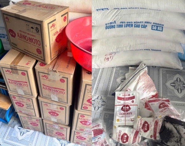 Triệt phá đường dây sản xuất hơn 4 tấn bột ngọt giả nhãn hiệu Ajinomoto
