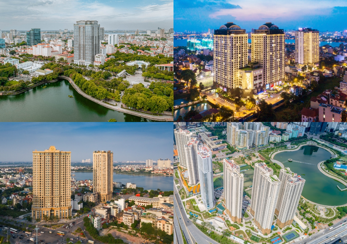 Các dự án như Hanoi Signature, D’. Eldorado, D’. Le Roi Soleil, và D’. Capitale đều tọa lạc tại vị trí đắc địa và sở hữu tầm nhìn bao quát không gian Hồ Tây hoặc công viên rộng lớn