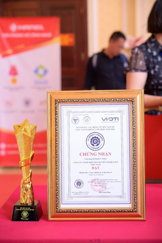 Herbalife Việt Nam đạt giải thưởng Dịch vụ số xuất sắc tại Viet Nam I4 Impact Awards 2026