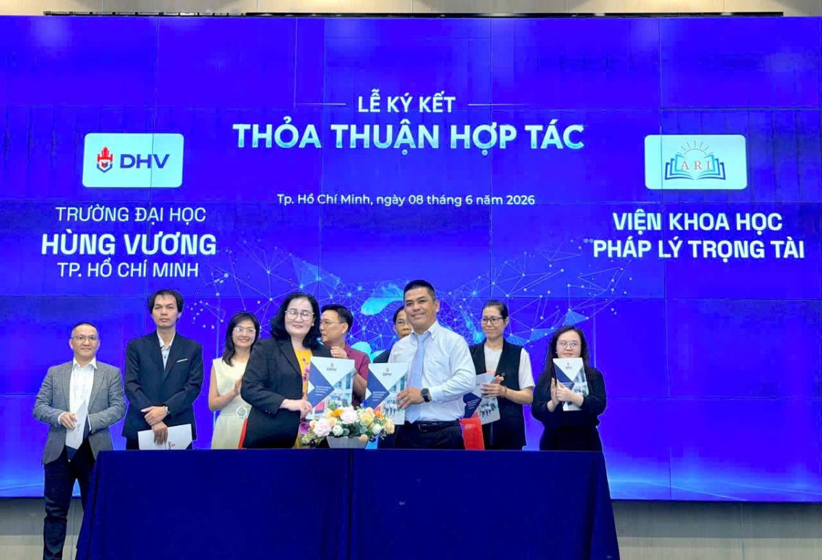 DHV ký kết hợp tác với Viện Khoa học Pháp lý Trọng tài (ARI), mở rộng mạng lưới kết nối giữa nhà trường, doanh nghiệp và các tổ chức chuyên môn trong hệ sinh thái đổi mới sáng tạo