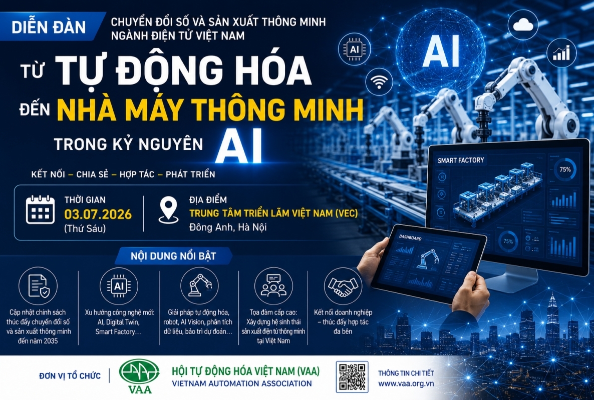 Tăng tốc chuyển đổi số ngành điện tử: Diễn đàn về nhà máy thông minh sẽ diễn ra ngày 3/7