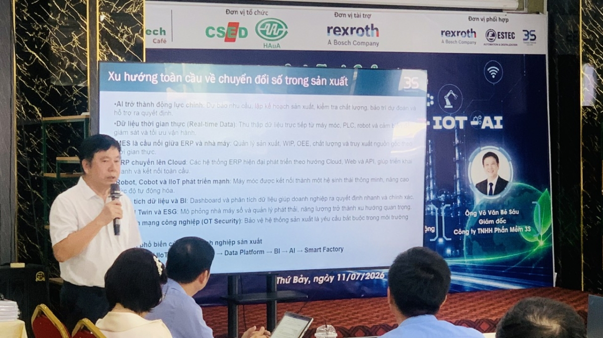 Ông Võ Văn Bé Sáu – Giám đốc Công ty Phần mềm 3S chia sẻ tại diễn đàn