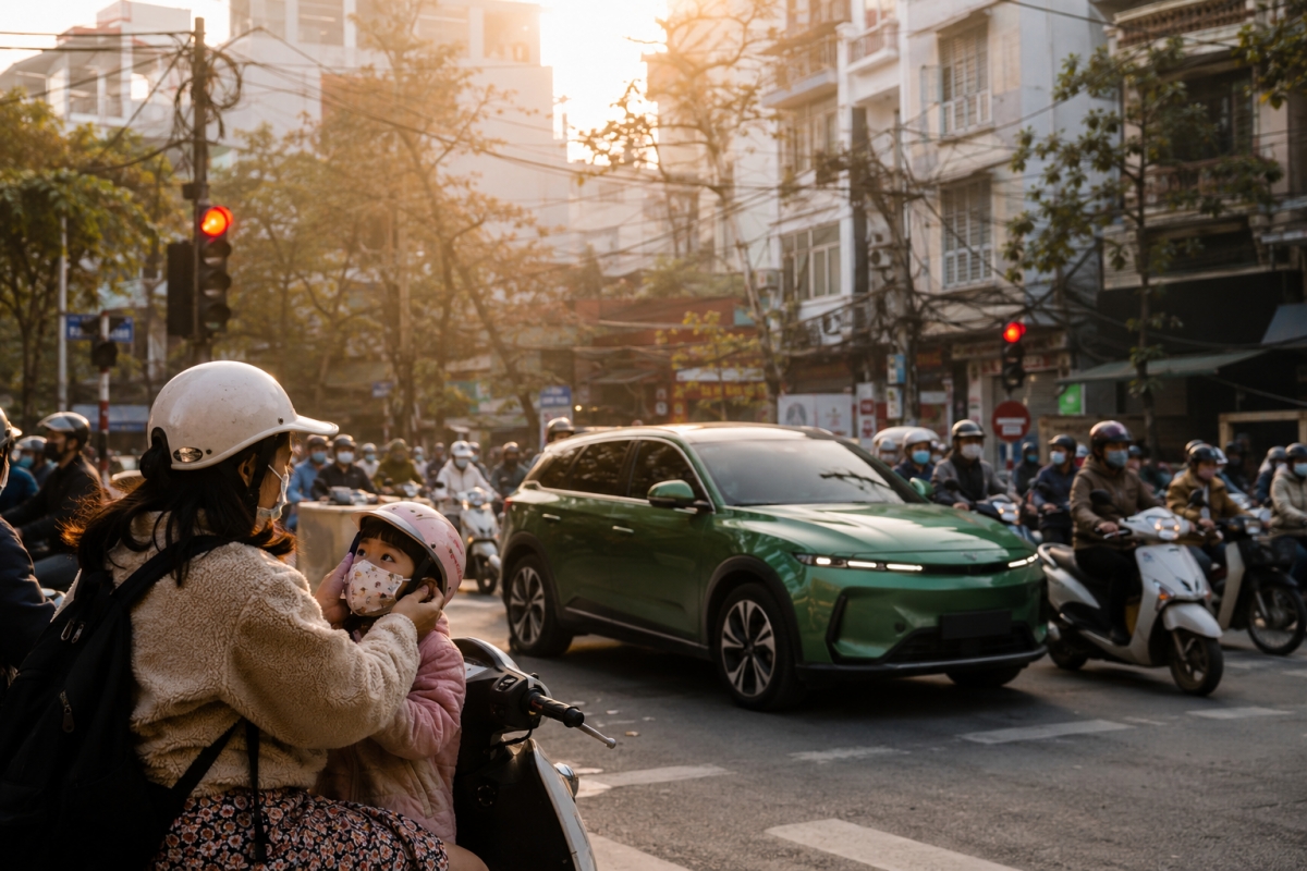 Sự xuất hiện của xe điện trong đô thị không chỉ là câu chuyện công nghệ, mà còn gợi mở khát vọng về một thành phố ít khói, ít ồn và dễ thở hơn
