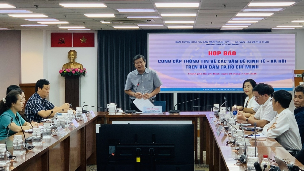 Các nội dung được trao đổi tại họp báo kinh tế - xã hội TP.Hồ Chí Minh là cơ sở để nhìn nhận những yêu cầu mới về nguồn nhân lực, đổi mới sáng tạo và năng lực làm chủ công nghệ trong tiến trình chuyển đổi số. Ảnh: Thanh Hòa