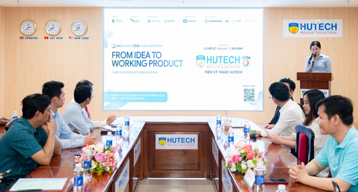 UniHackfest 2026: Thúc đẩy tư duy phát triển sản phẩm AI và Web3 cho sinh viên HUTECH