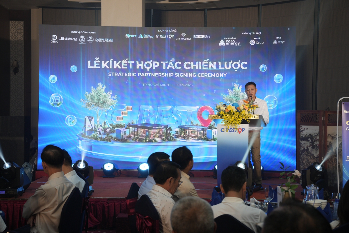 Ông Nguyễn Ngọc Hải – Tổng Giám đốc CD Restop, Trưởng Ban Tổ chức phát biểu tại lễ ký kết
