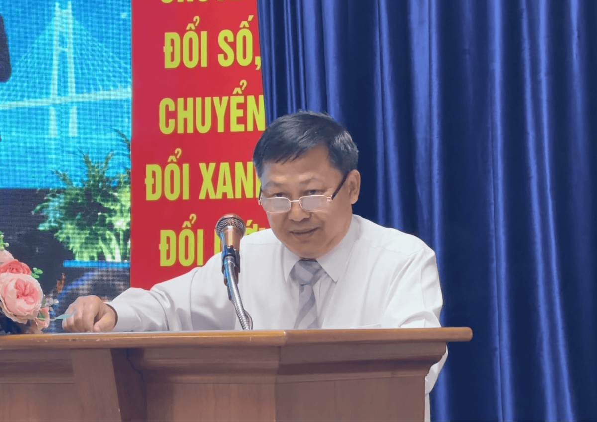 GS.TS Nguyễn Văn Phước – Chủ tịch Liên hiệp các Hội Khoa học và Kỹ thuật TP.HCM phát biểu khai mạc. Ảnh: Nart Thái