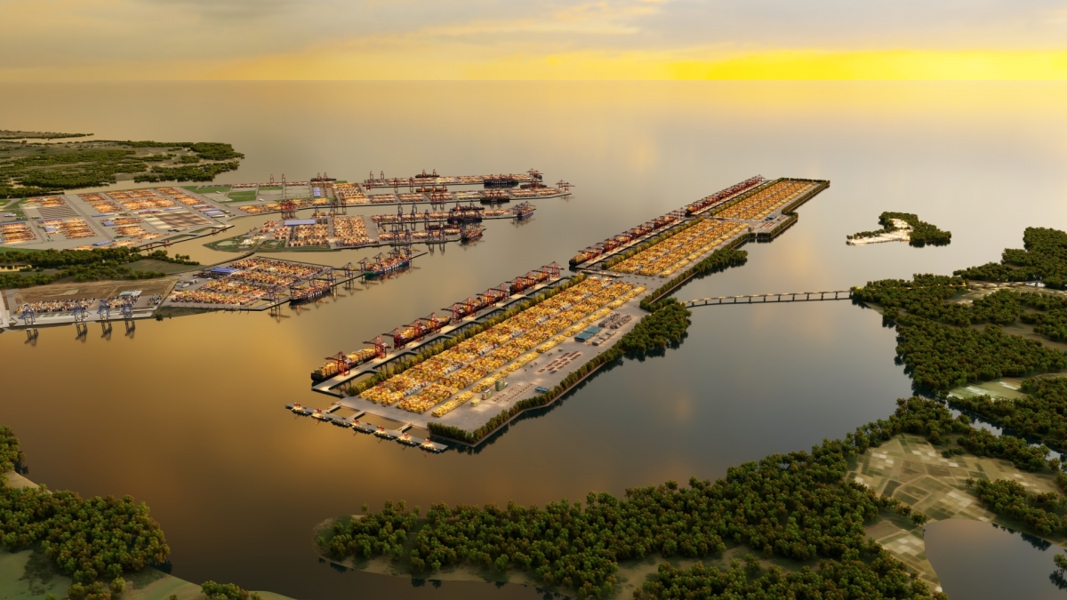 Phối cảnh dự án Cảng trung chuyển quốc tế Cần Giờ. Ảnh: VIMC