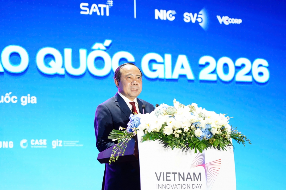 Bộ trưởng Khoa học và Công nghệ Vũ Hải Quân phát biểu tại sự kiện. Ảnh: MOST