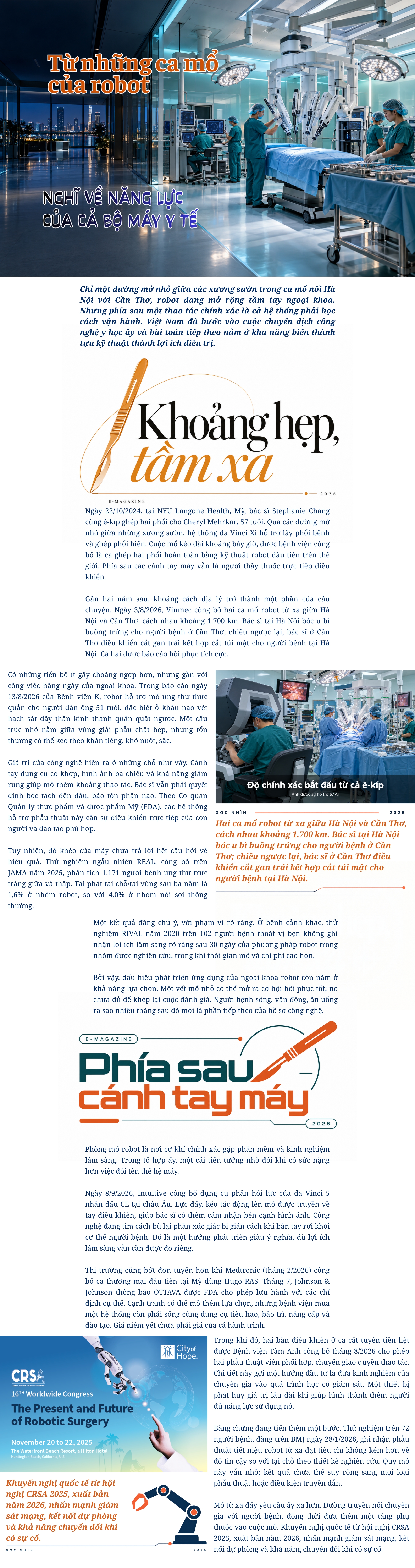 [E-Magazine] Từ những ca mổ của robot nghĩ về năng lực của cả bộ máy y tế