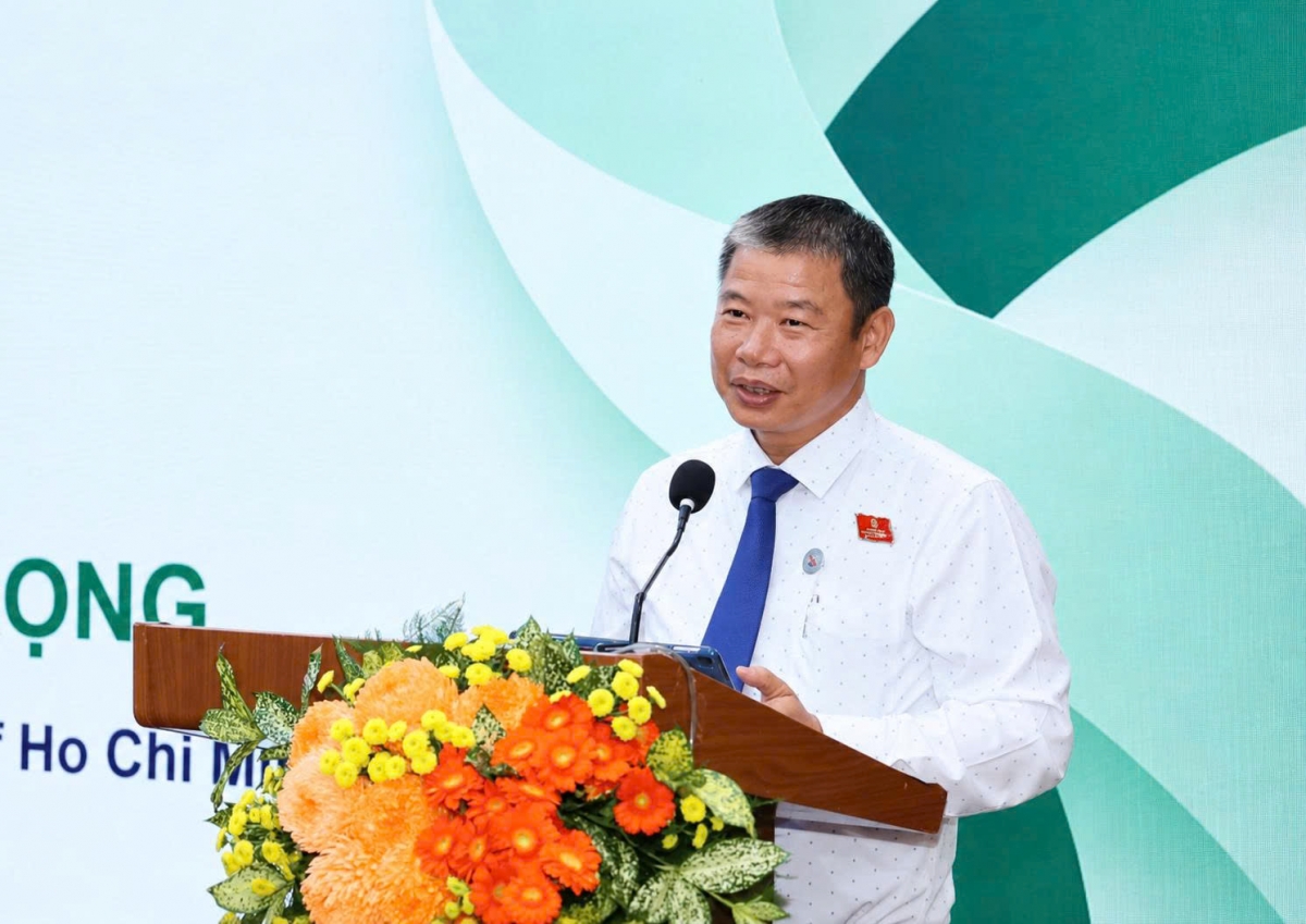 Ông Trần Thành Trọng - Đại biểu Hội đồng nhân dân TP. Hồ Chí Minh, Phó Chủ tịch thứ nhất HAMEE phát biểu tại chương trình.