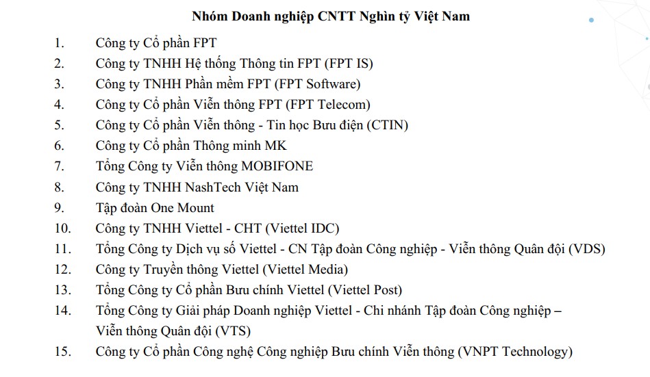 101 de cu duoc vinh danh top 10 doanh nghiep cntt viet nam 2022