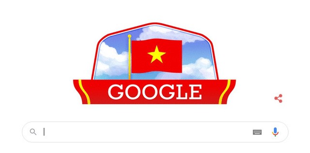 google thay doi anh dai dien chao mung ngay quoc khanh viet nam