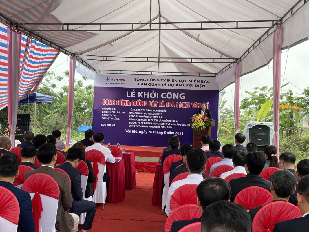 khoi cong du an duong day va tram bien ap 110kv yen mo ninh binh