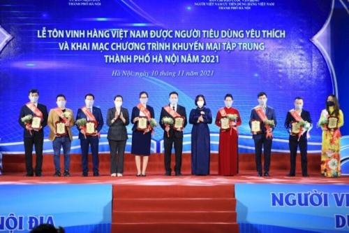 213 sản phẩm được tôn vinh Hàng Việt Nam được người tiêu dùng yêu thích năm 2021