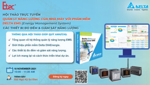 Hội thảo: Quản lý Năng lượng của Nhà máy với phần mềm Delta EMS