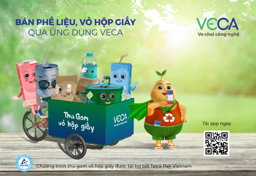 tetra pak dua ung dung veca vao chien dich thu gom vo hop giay