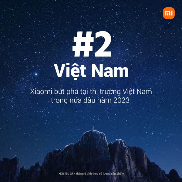 xiaomi but pha ngoan muc voi thi phan xep thu 2 tai viet nam