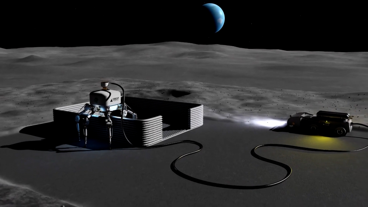 Robot in 3D có thể xây dựng công trình trên Mặt Trăng